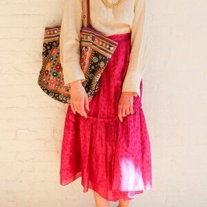 NWOT ULLA JOHNSON Jeune Voile Midi Skirt in Fuchsia S $495